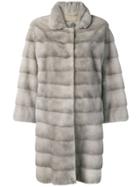 Liska Trudy Fur Trimmed Coat - Grey