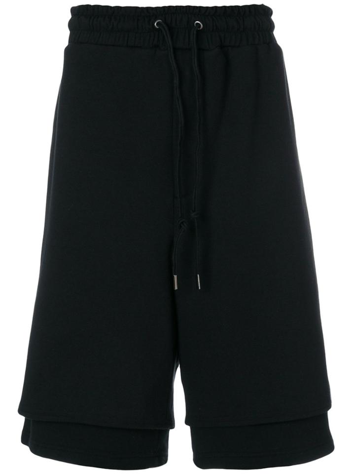 D.gnak Wide Leg Track Shorts - Black