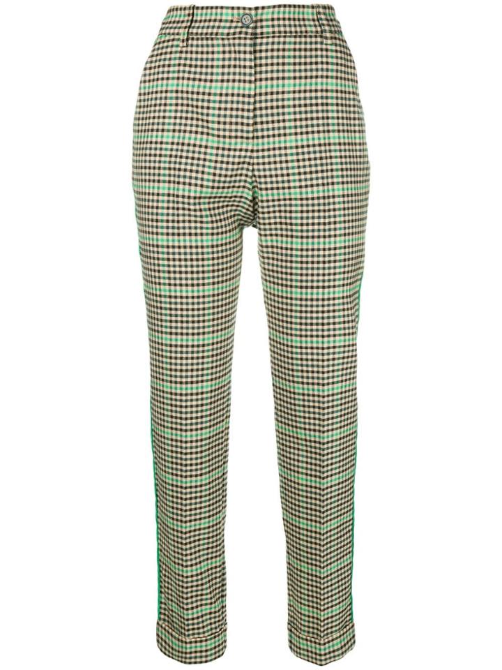 P.a.r.o.s.h. Checkered Print Tailored Trousers - Nude & Neutrals