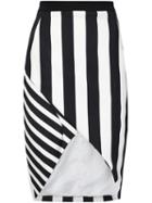 Mugler Asymmetric Wrap Skirt, Women's, Size: 38, Black, Viscose/spandex/elastane/polyester