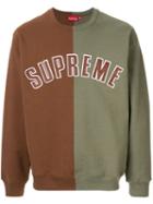 Supreme Split Crew Neck Sweatshirt - Brown