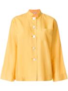 Yves Saint Laurent Vintage Stand Up Collar Shirt - Yellow & Orange