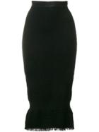 Christian Dior Vintage Knitted Midi Skirt - Black