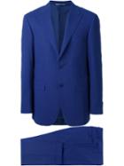 Canali Striped Suit, Men's, Size: 54, Blue, Cupro/wool