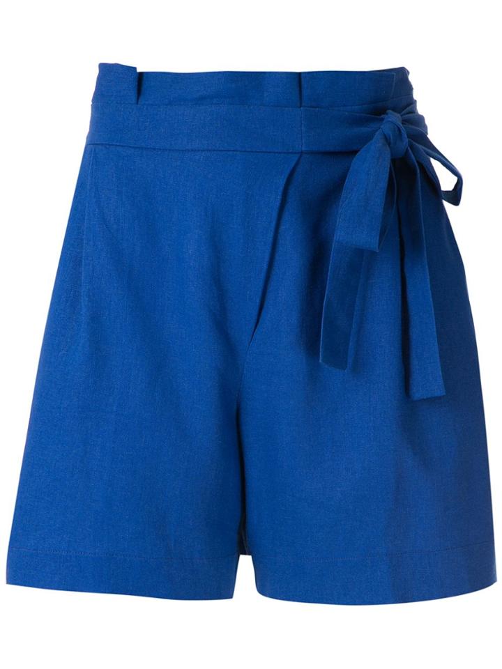 Mara Mac Tie Waist Clochard Shorts - Blue