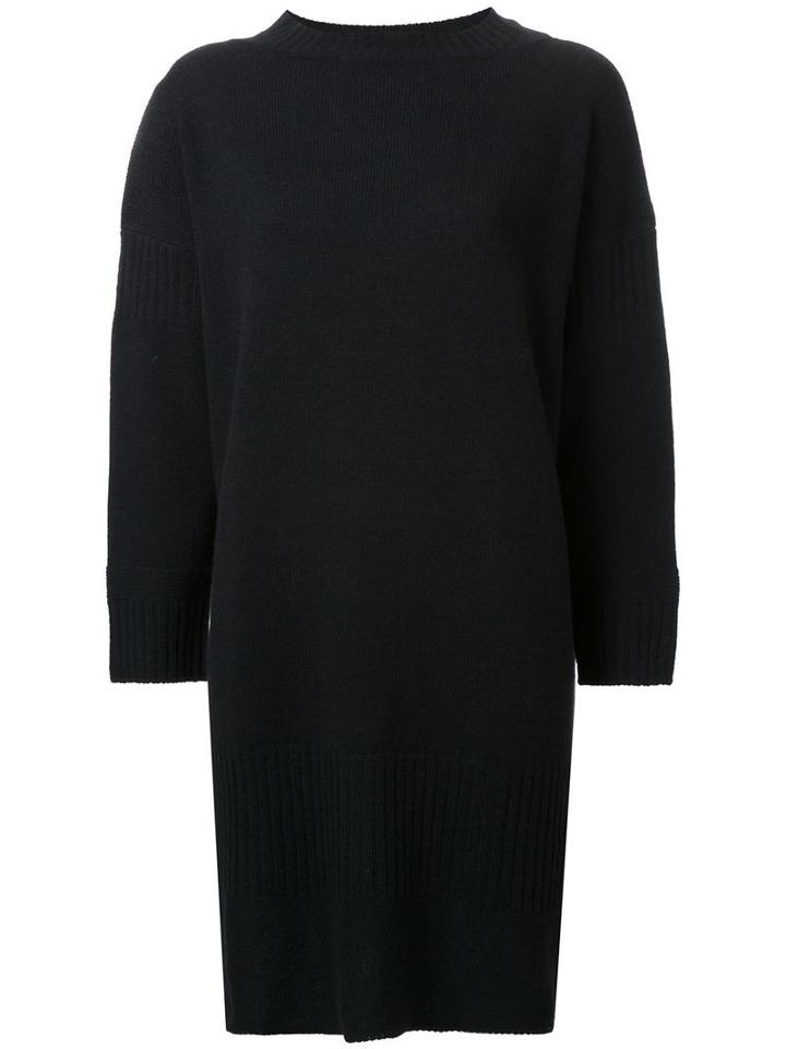 Theatre Products Longsleeved Shift Knit Dress, Women's, Black, Wool