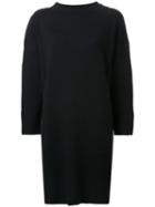 Theatre Products Longsleeved Shift Knit Dress, Women's, Black, Wool
