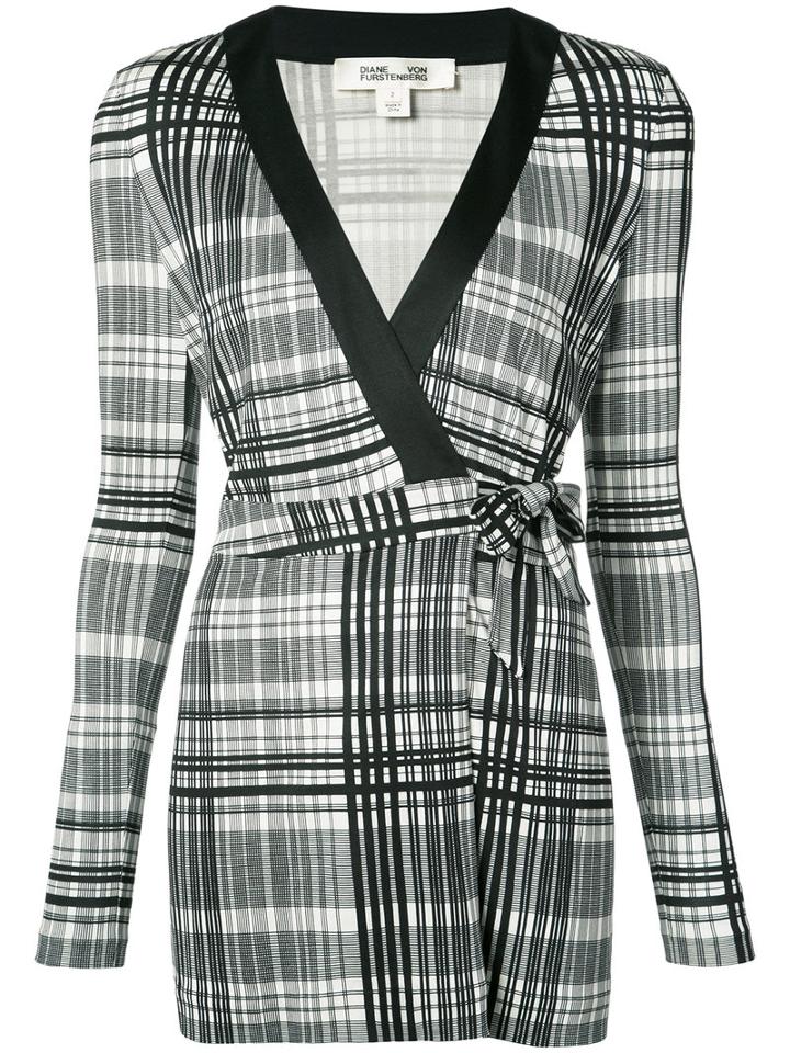 Diane Von Furstenberg - Checked Romper - Women - Silk - 2, Black, Silk