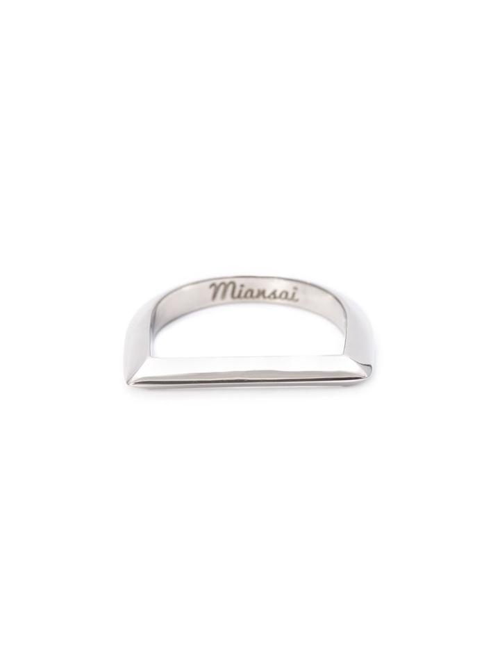 Miansai Silver Bar Ring, Women's, Size: 6, Grey