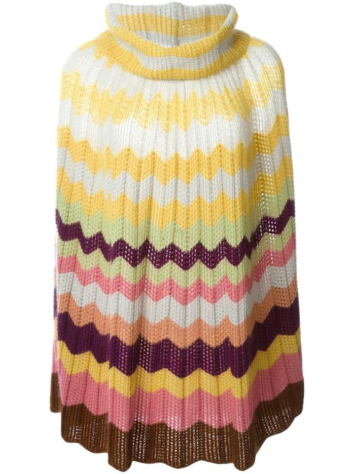 Missoni Vintage Zig Zag Crochet Knit Poncho