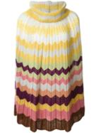 Missoni Vintage Zig Zag Crochet Knit Poncho