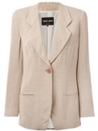 Giorgio Armani - Notched Lapel Blazer - Women - Acetate/viscose/mulberry Silk - 40, Women's, Nude/neutrals, Acetate/viscose/mulberry Silk