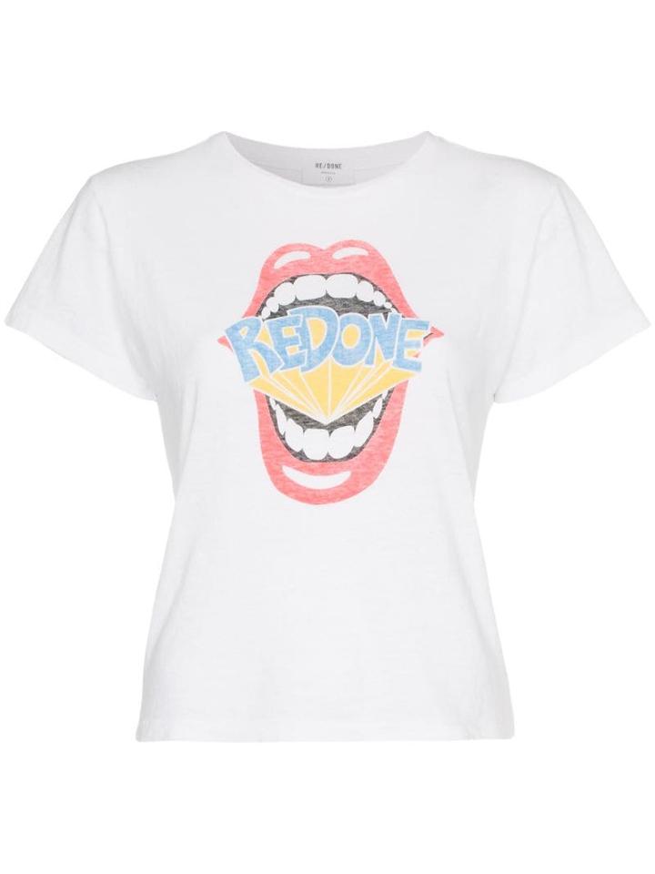 Re/done Redone Mouth Slim T-shirt - White