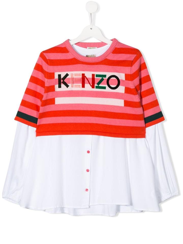 Kenzo Kids Teen Layered Shirt Jumper - White