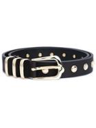 Anine Bing Gold-tone Studs Belt, Women's, Size: Medium/large, Black, Leather