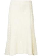 Muller Of Yoshiokubo Flared Knitted Midi Skirt - White