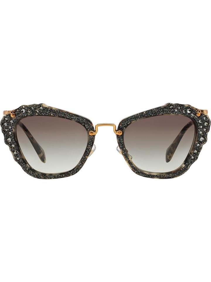 Miu Miu Eyewear Noir Glitter Sunglasses - Black