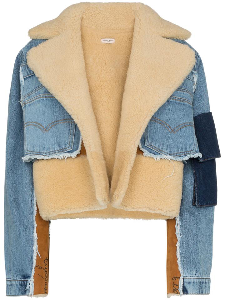 Natasha Zinko Sherling Lined Denim Jacket - Blue