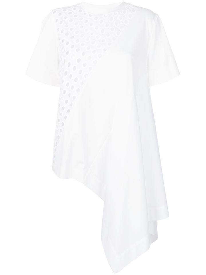 Sportmax Panelled Asymmetric T-shirt - White