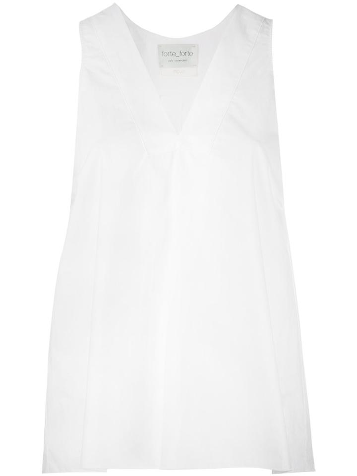 Forte Forte V Neck Top, Women's, Size: 2, White, Cotton