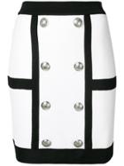 Balmain Double Breasted Mini Skirt - White