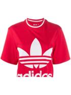 Adidas Logo Print Cropped T-shirt - Pink