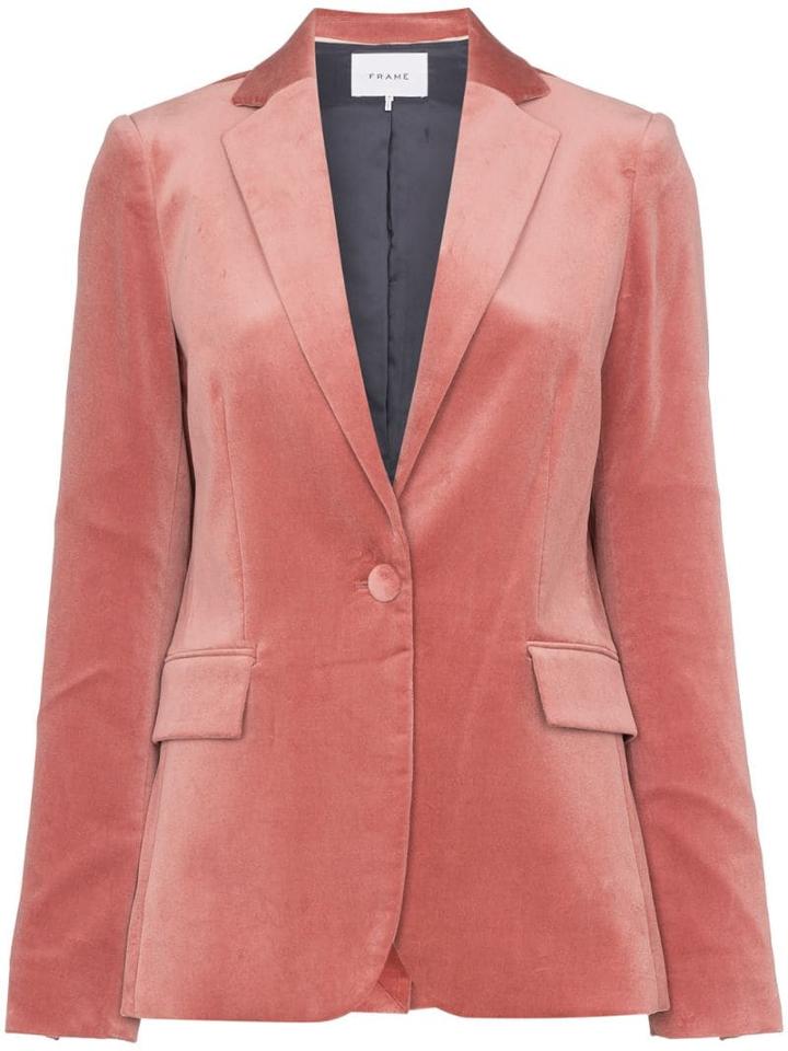 Frame Single-breasted Blazer Jacket - Pink