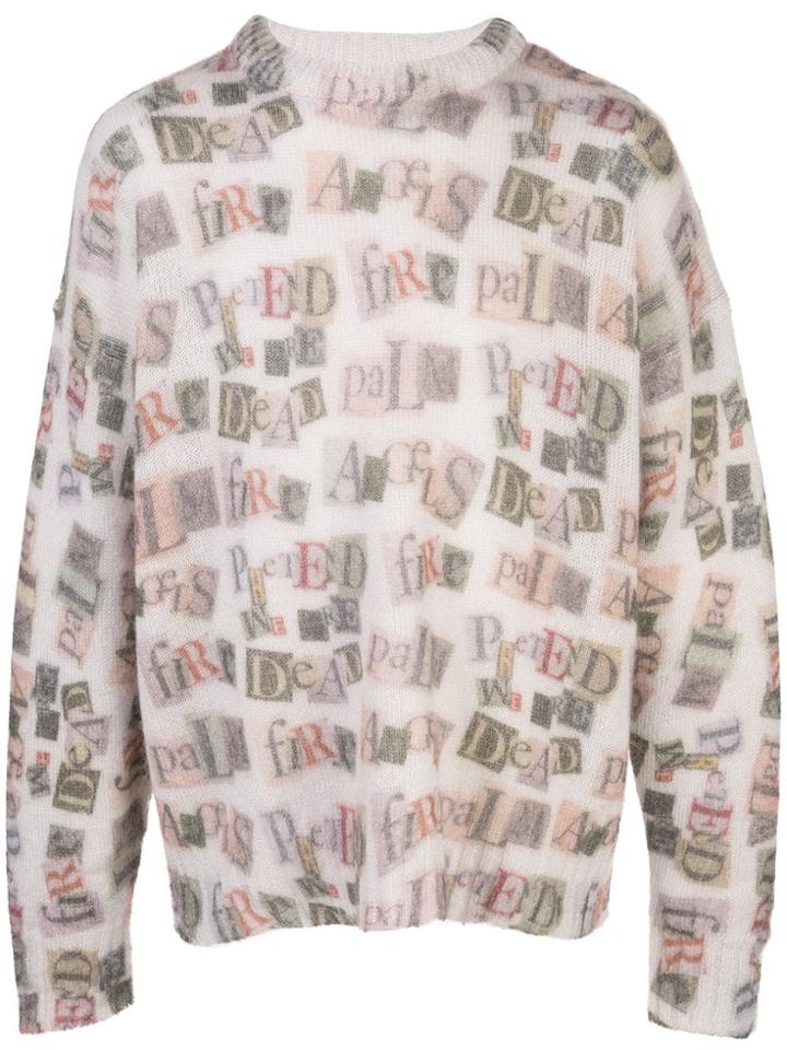 Palm Angels Graphic Print Jumper - White