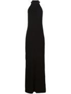 Maison Margiela Draped Halter Neck Gown, Women's, Size: 42, Black, Viscose