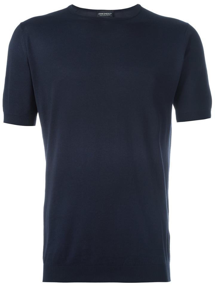 John Smedley Fine Knit Short Sleeve Top - Blue