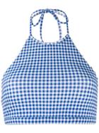 Marysia Check Bikini Top - Blue