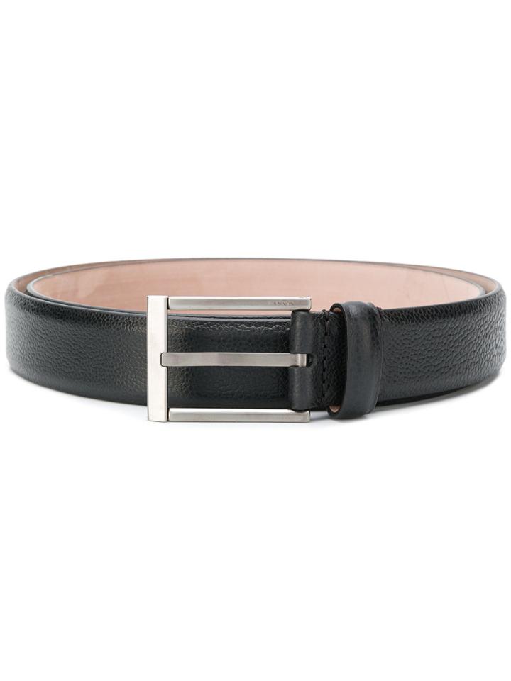 Lanvin Engraved Logo Buckle Belt - Black
