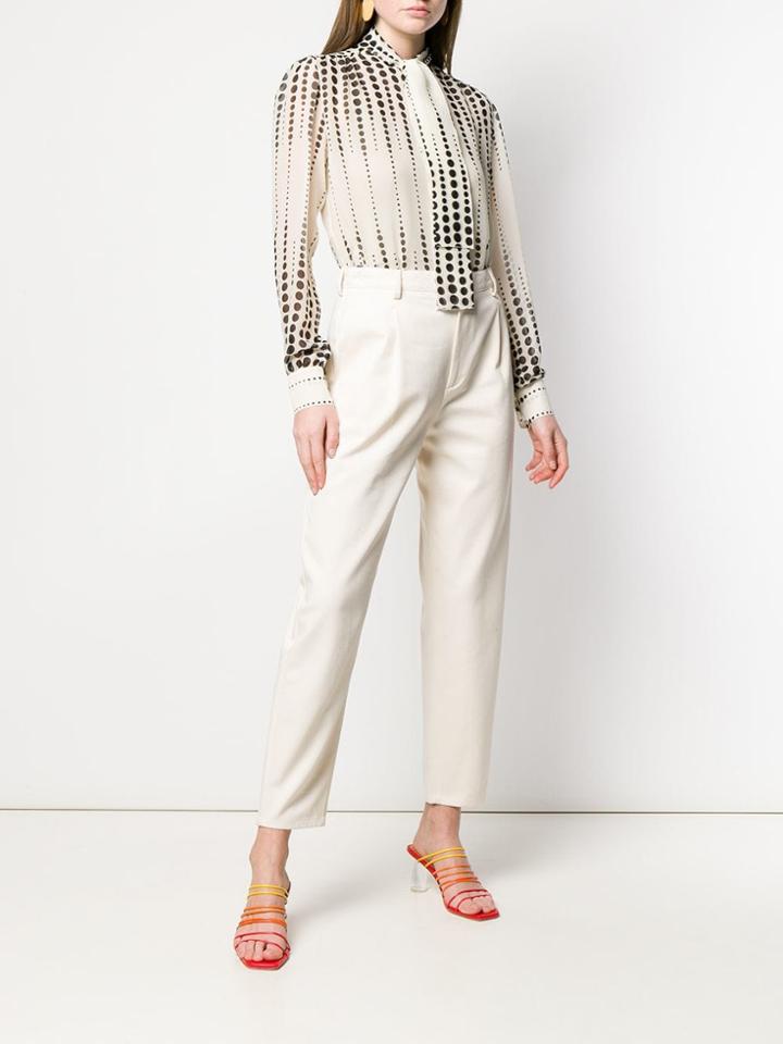 Giambattista Valli Embroidered Detailed Cropped Trousers - Neutrals