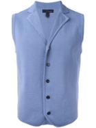 Lardini Button-up Waistcoat, Men's, Size: Xxl, Blue, Cotton