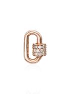 Marla Aaron Rose Gold Chubby Baby Diamond Charm Lock - Metallic