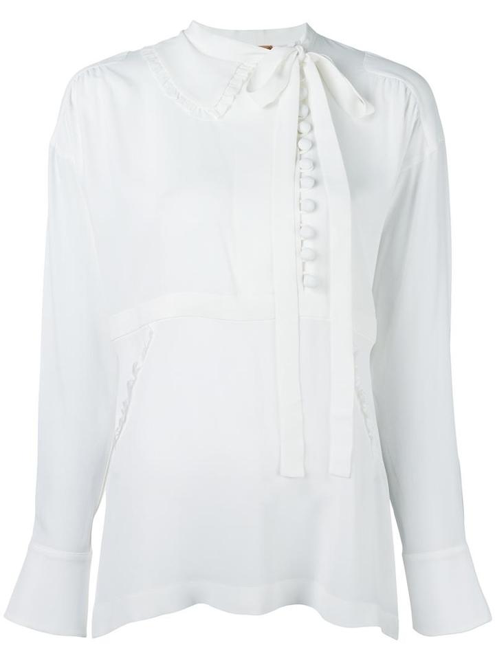 No21 High Neck Blouse, Women's, Size: 42, White, Acetate/silk