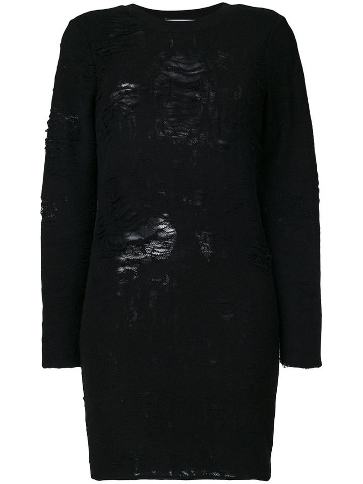 Iro - Distressed Sweater Dress - Women - Cotton/polyester/rayon - L, Black, Cotton/polyester/rayon