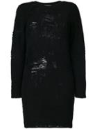 Iro - Distressed Sweater Dress - Women - Cotton/polyester/rayon - L, Black, Cotton/polyester/rayon