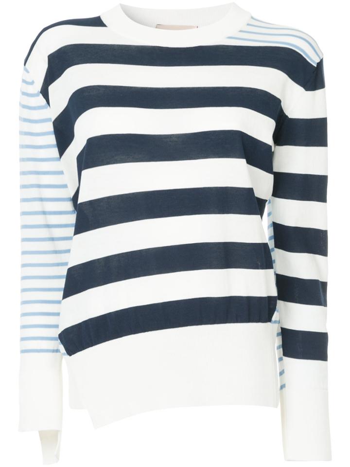Erika Cavallini Asymmetric Striped Jumper - White