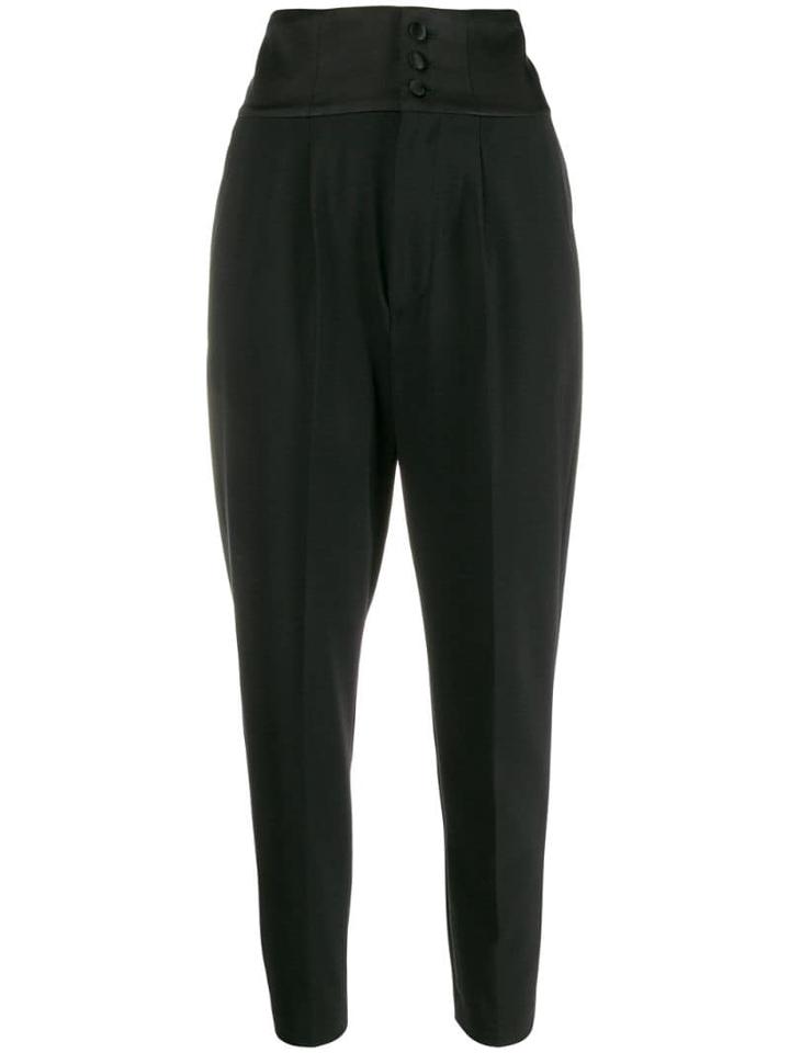 Dondup High-rise Tapered Trousers - Black