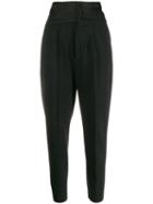 Dondup High-rise Tapered Trousers - Black