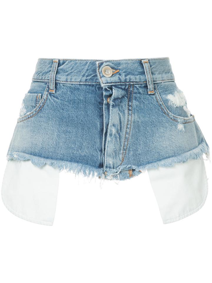 Unravel Project Rigid Denim Baggy Boyfriend Belt - Blue