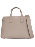Burberry The Medium Banner In Leather And Vintage Check - Neutrals