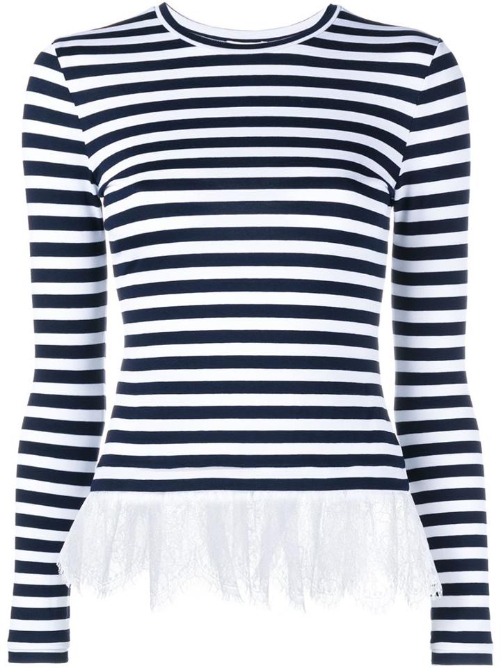 Natasha Zinko Striped Lace Long-sleeve Top