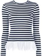 Natasha Zinko Striped Lace Long-sleeve Top