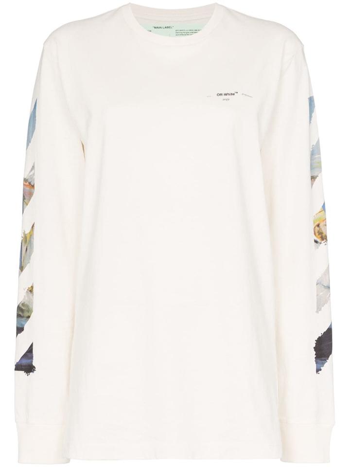 Off-white Diagonal Arrow Print Cotton T Shirt
