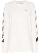 Off-white Diagonal Arrow Print Cotton T Shirt