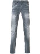 Dondup Distressed Faded Slim Fit Jeans - Blue