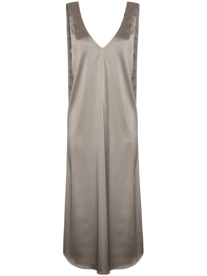 Beaufille Satin Midi Dress - Metallic