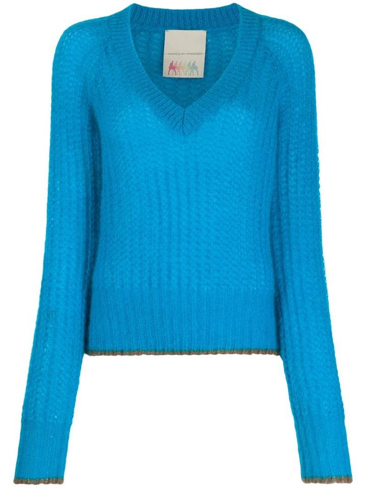 Marco De Vincenzo V-neck Sweater - Blue